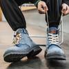 Модная пустынная западная джинсовая мужская обувь Модная ретро удобная парусиновая рабочая обувь Износостойкая платформа Ботильоны Botas Hombre 39-48