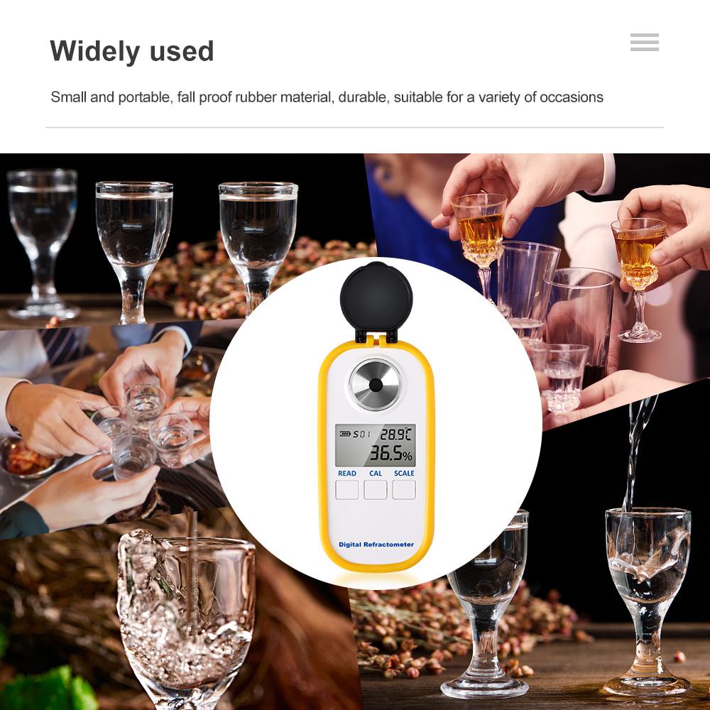 0-80% Цифровой рефрактометр для спирта Спиртовой измеритель ЖК-дисплей для спирта Алкоголь 0-50% Пиво Виноград Вино Рефрактометр