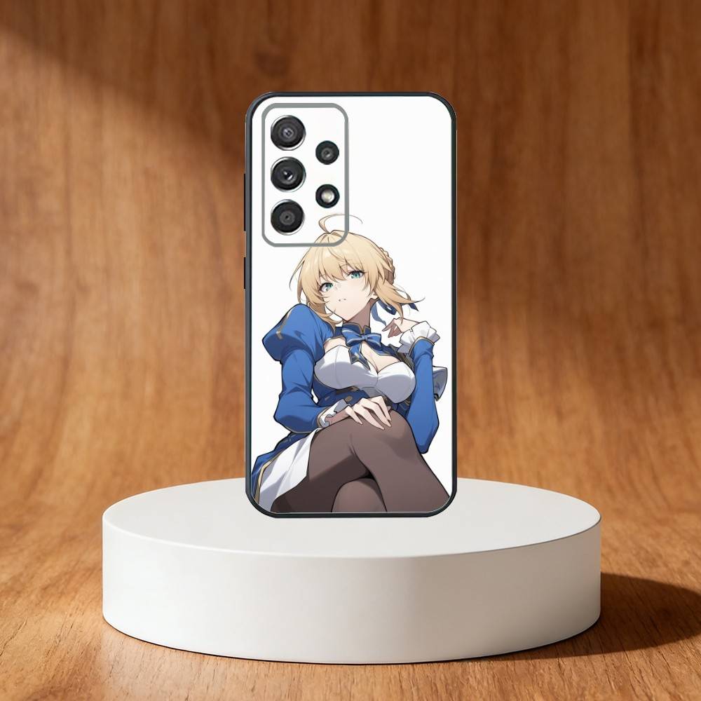 Чехол для телефона Аниме C-Cool F-Fate S-Saber Для Samsung S25, S24, S21, S22, S23, S30, Ultra, S20, Plus, Fe, Note, 10, 9, 5G Черный