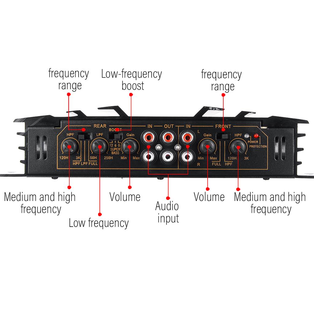 5800 Вт 4 канала 12 В автомобильный усилитель мощности сильный чистый бас HI-FI мощность неразрушающий 4 динамика 4 канала Bluetooth усилитель