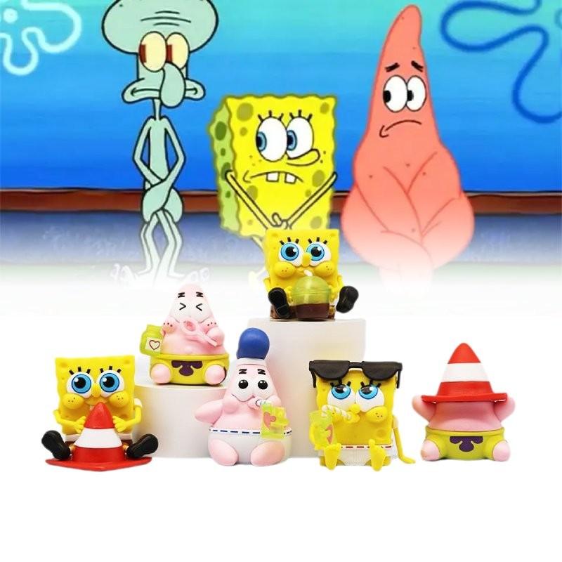 Adorable Sponge Friends Collectible Figures Starfish Pvc Toys For Anime Enthusiasts