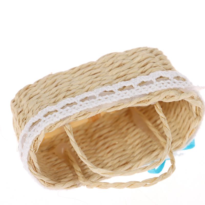 Мини милый кукольный домик из ротанга, плетеная вручную корзина, милые игрушки, куклы, миниатюрное украшение