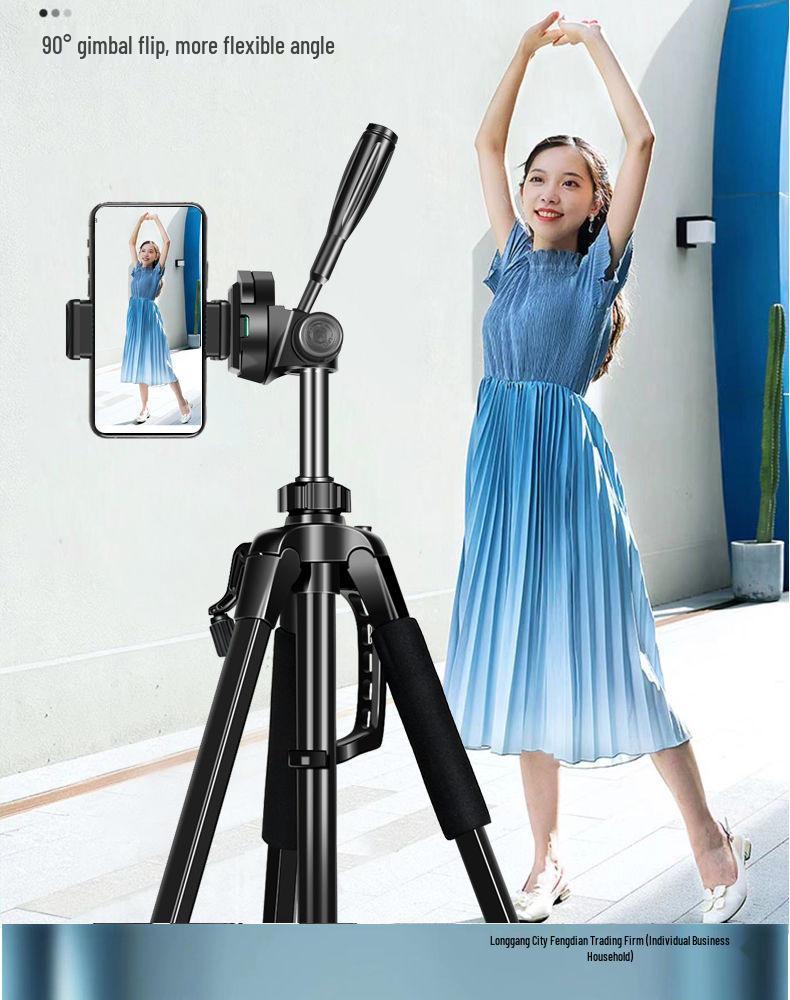 Multi-Angle Phone Holder with Fill Light for Live Streaming and Outdoor Photography