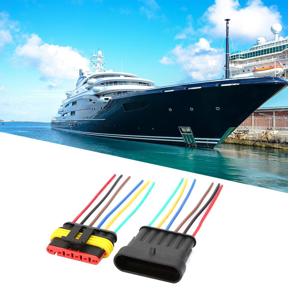 2 комплекта 456-контактных автомобильных водонепроницаемых электрических разъемов с проводным кабелем 6P