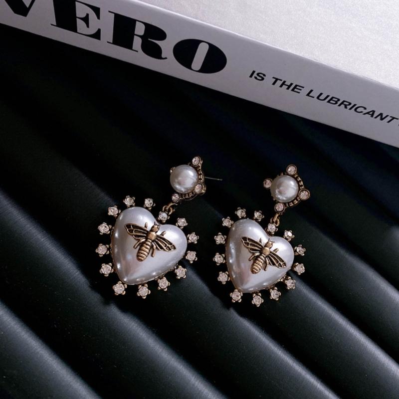 Сердце Барокко Пресноводный Жемчуг Подвеска Серьги Для Женщин Гипербола Личность Животное Пчела Серьги Вечеринка Ювелирные Изделия