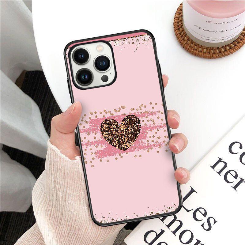 Мягкий чехол в форме сердца с милым сердечком для iPhone 14pro 11pro 12 13pro max 5 6s xs 7 8plus SE xr 12mini Coque, чехлы