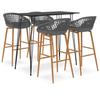 VidaXL 5-piece Bar Set Bistro Furniture Pub Furniture Table and Bar Stools Counter Set Restaurant 3057380