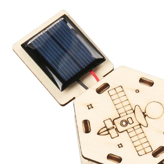 1 Set DIY Solar Artificial Satellite Model Kit Educational Handmade Wooden Puzzle Satellite Model Kids Science Exploration Projects STEM Toy Space
