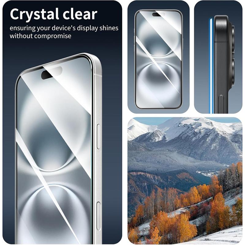 3PCS Tempered Glass Screen Protector for iPhone Air 17 Pro Max 16 Plus 15 14 13 Mini 12 11 9H Phone Protection Flim Accessories