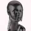 Trendy Rhinestone Fishnet Headscarf: Shiny Diamond Head Cover & Face Mask for Festivals
