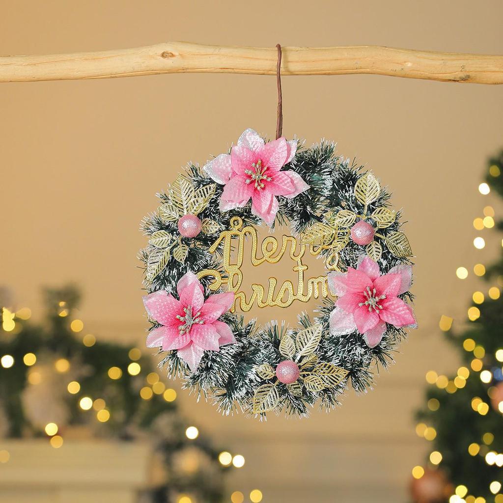 Cross-border Pine Needle Christmas Wreath Garland for Hotels & Malls