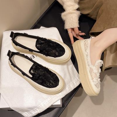 Женские туфли-рыбаки, новые туфли-лодочки с мелким вырезом на одной педали, весенне-летние дышащие сетчатые туфли-феи для ношения с юбкой