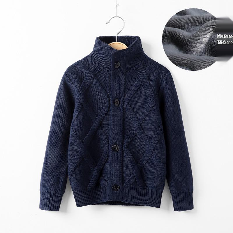 Детский вязаный кардиган с высоким воротником - Теплый и уютный для осени/зимы (Возраст 2-11 лет)