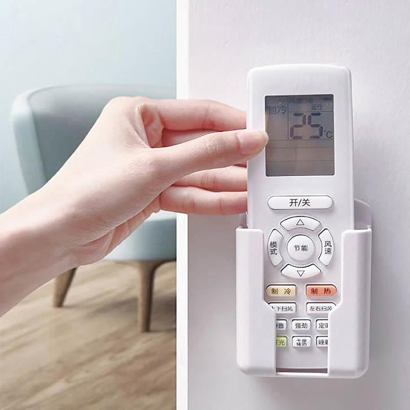 Universal Remote Controller Holder Phone Charging Bracket Air Conditioner Remote Controller Bracket Wall Shelf Mount Stand