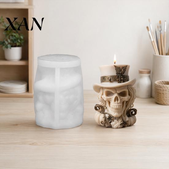 Aromatherapy Candle Mold 3D Cowboy Skull Silicone Mold, Halloween Skeleton for Epoxy Shaped Resin, Making, Soap, Clay, Wax Casting, Home Decor