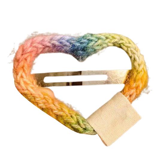 Радужная заколка для волос, плетеный цветок, сердце, звезда, облако, декоративная форма, аксессуары для волос, легкая заколка для волос для девочек