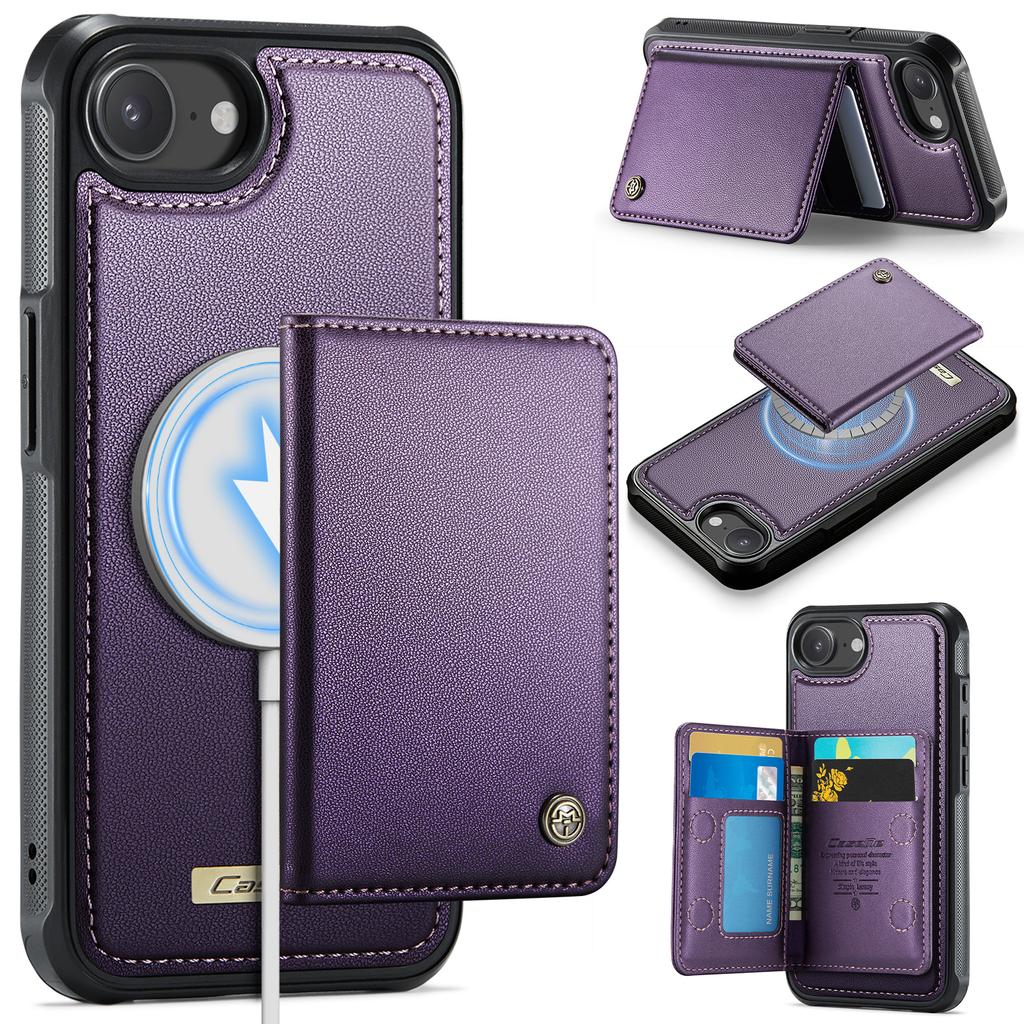 For iPhone 16e Magnetic Case CASEME ME80 Series Leather PC TPU Phone Cover with Detachable Wallet