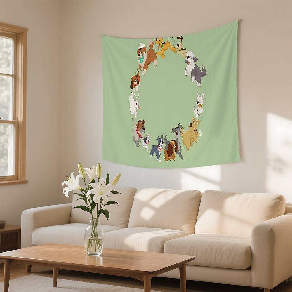 Classic Cartoon101DdalmatiansS Cute Tapestry Wall Hanging Tapestry Art Deco Blanket Curtain Hanging At Home Bedroom Living