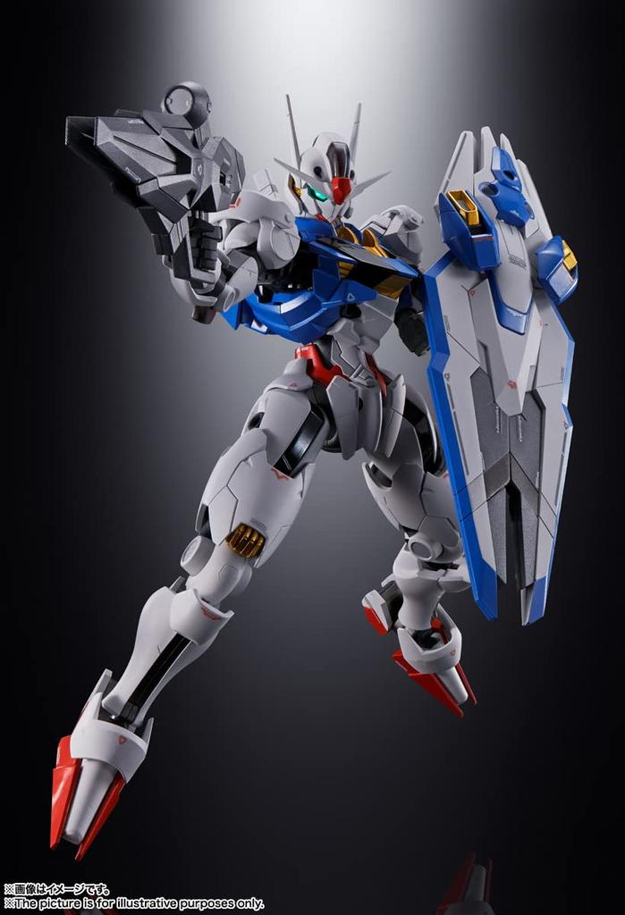 TAMASHII NATIONS Chogokin Mobile Suit Witch of Mercury Gundam Approximately ABS PVC Painted Action Figure Gundam Aerial, 180mm, & & Die-cast,