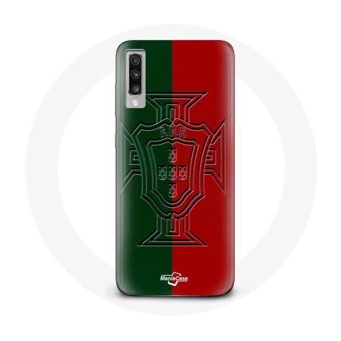 Coque - Maniacase - Samsung Galaxy A70 - Portugal logo vert et rouge - Silicone - Souple