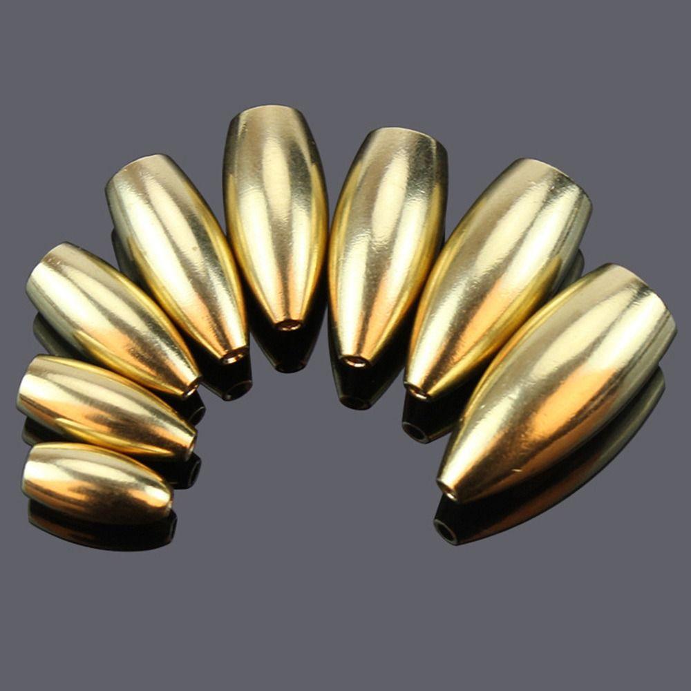 Split Additional Weight Weights Sharped Copper Fishing Lead fall Brass Hook Connector Sinker