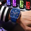 LIGE Top Brand Men's Silicone Watches Luxury Square Quartz Wristwatch Waterproof Luminous Chronograph Watch for Men Date Clock