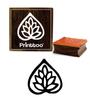Printtoo Floral Design Brown Wooden Rubber Stamp Diary Card Square Print Block-2 X 2
