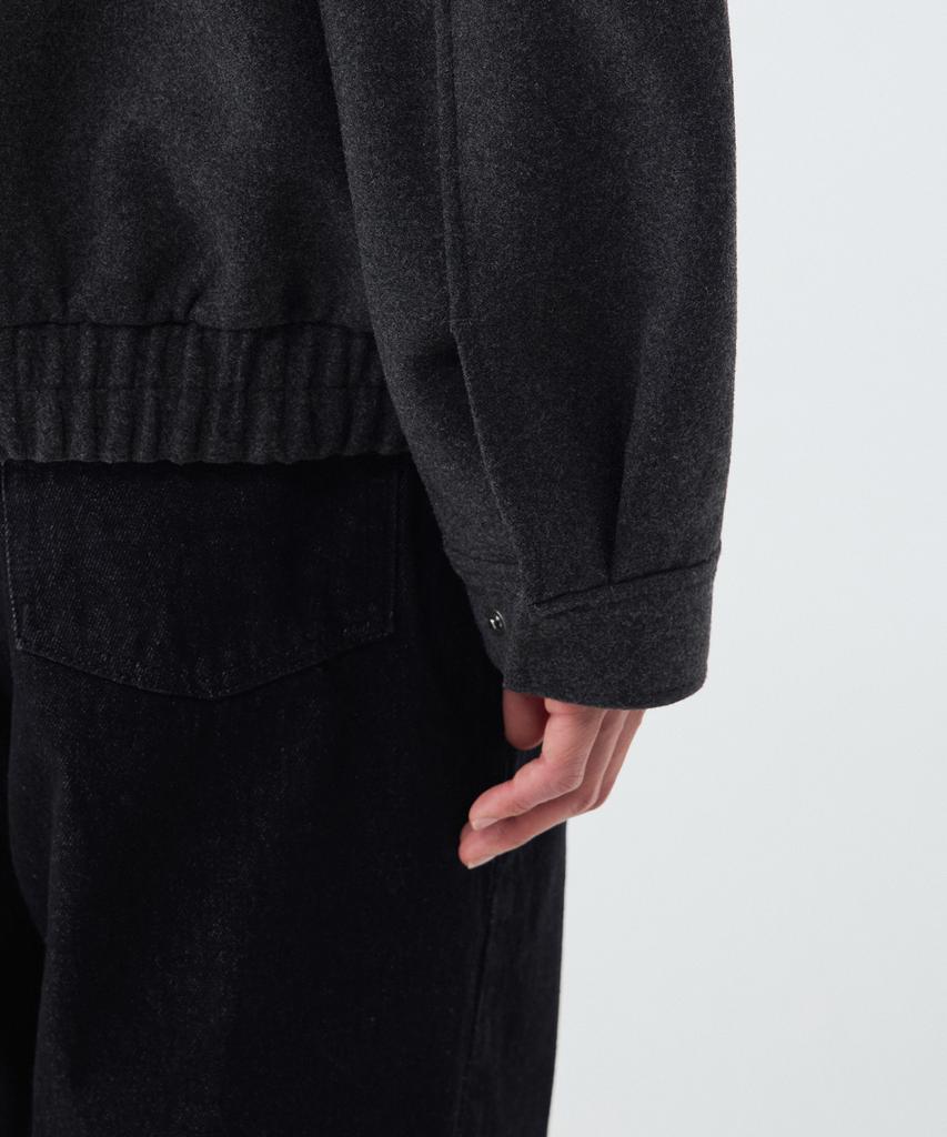 Musinsa Standard Wool Blend Minimal Blouson Jacket [Charcoal Grey]