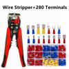 280 PCS Insulated Wire Electrical Connectors Assortment - Fork, Ring, Spade, Quick Disconnect - Crimp Marine Automotive Cable Terminals