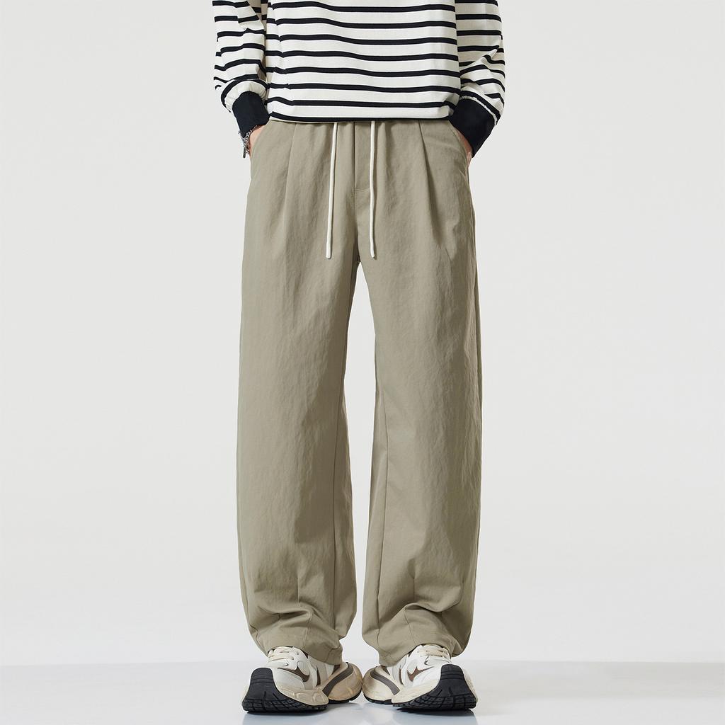 Minger | Американский модный бренд уличной моды эластичный пояс штаны-полумесяц мужские однотонные простые и универсальные свободные широкие повседневные брюки