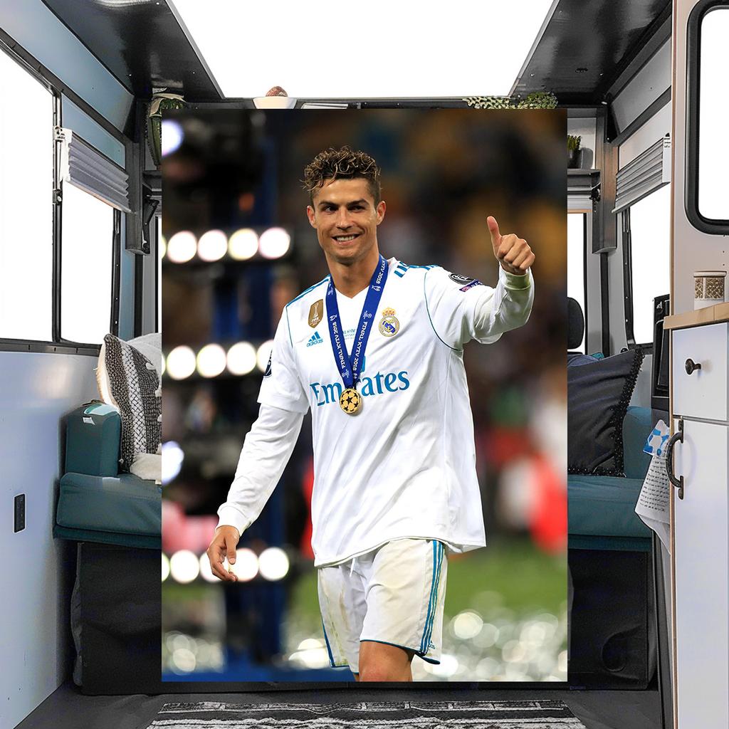 Cristiano Ronaldo Real Madrid Victory Celebration blanket Soft and portable four season home bed office travel, lunch break, warm blanket P51