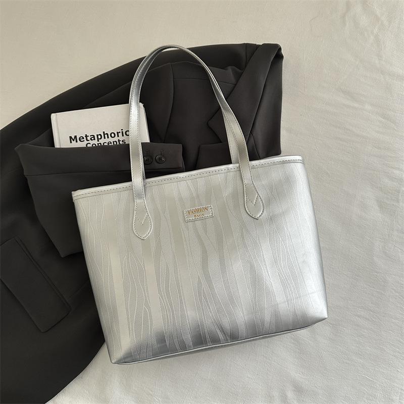 Large-capacity Bag Women's 2025 New Leisure Work Shoulder Bag High-texture College Student Class Commuting Tote Bag