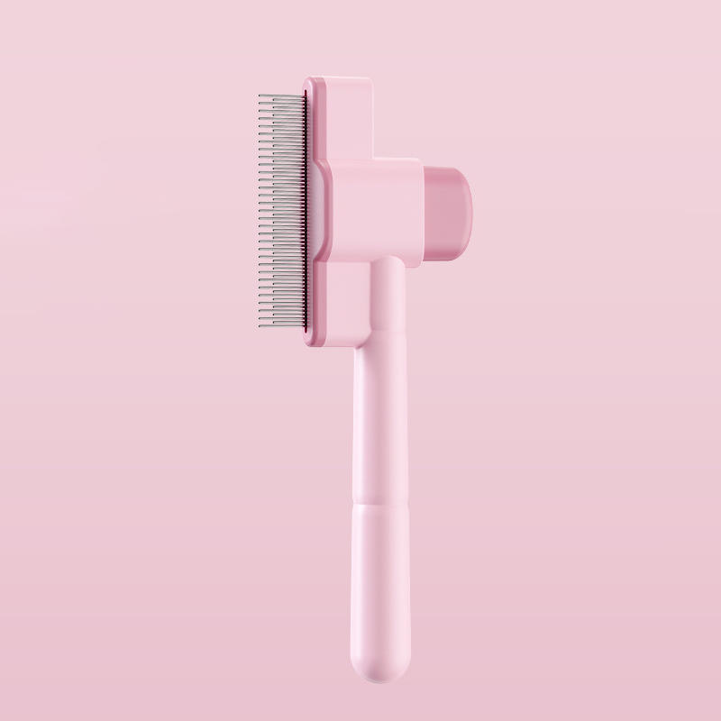 Stainless Steel Pet Deshedding Comb Fine-Tooth Rake One-Click Hair Release Flea Removal Tool For Dogs Cats High Quality Metal Material Fast Delivery