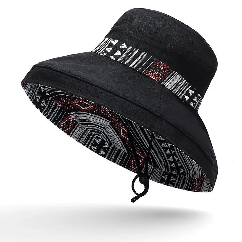 New Unisex Sun Hats Women Summer Double Side Bucket Hat Girl Pure Color Panama Fedoras Outdoor Fisherman Hat Visor Basin Cap