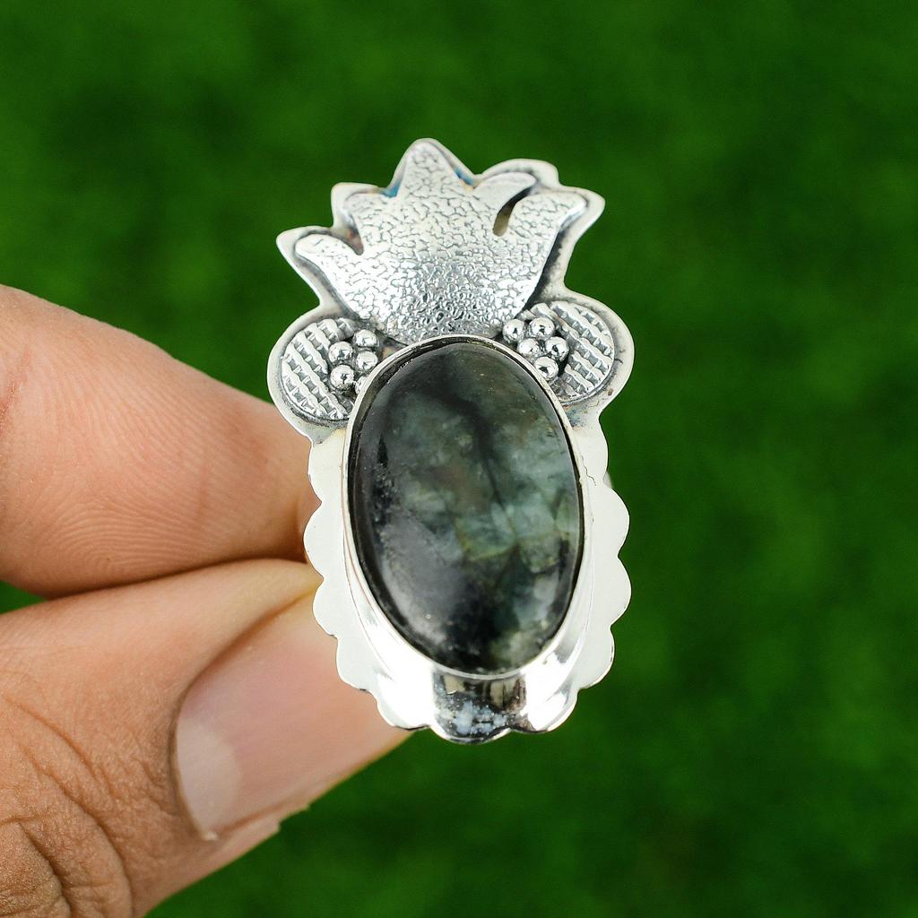 925 Sterling Silver Jasper Stone Unique New Stackable Ring Jewelry