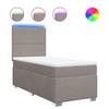Cadre de lit avec matelas - Maison Exclusive - 90x200 cm - Tissu taupe - Lumières LED réglables