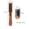 Amber Anti-Static Folding Comb - Compact Pig Bristle Travel Hair Comb, Safe for Scalp