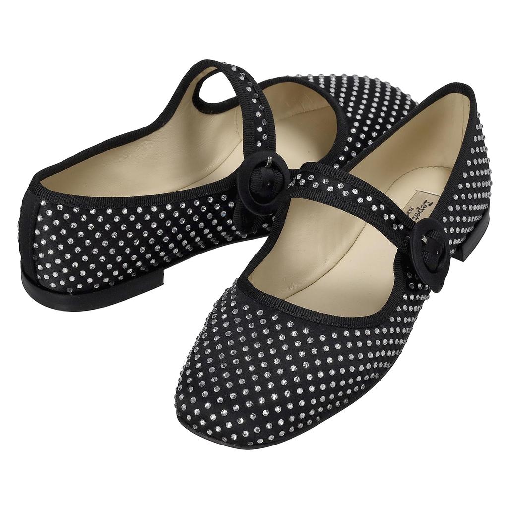 Repetto Ballet Flats Size cm Women's V4194SATSTD, Black, 26.0 (Used)