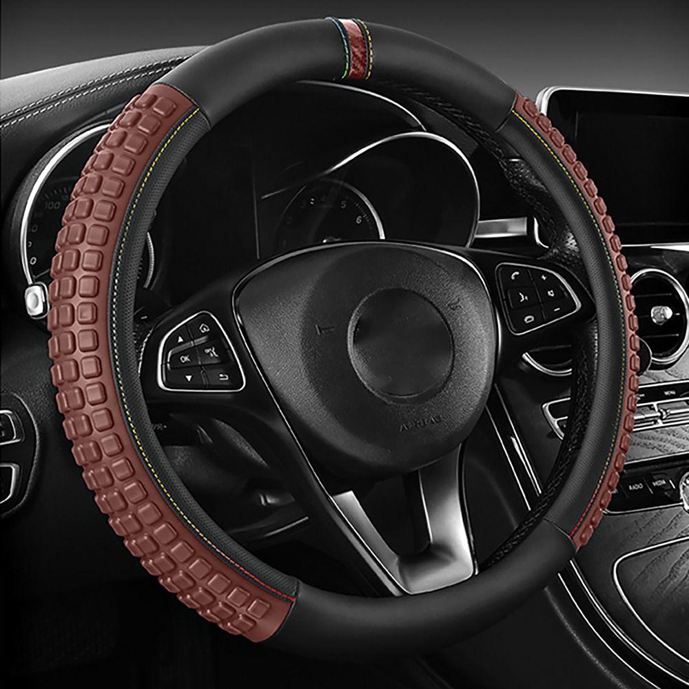 Нескользящий чехол на руль, круглый, в форме буквы D, автомобильные чехлы на колеса, чехол для перчаток, салон автомобиля