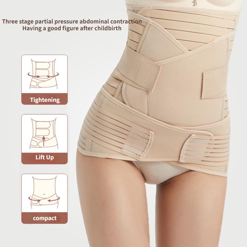 Послеродовой ремонт с эластичной брюшной лентой Брюшной пояс 3-в-1 Дышащий высокоэластичный пояс Инструмент для кесарева сечения для естественных родов