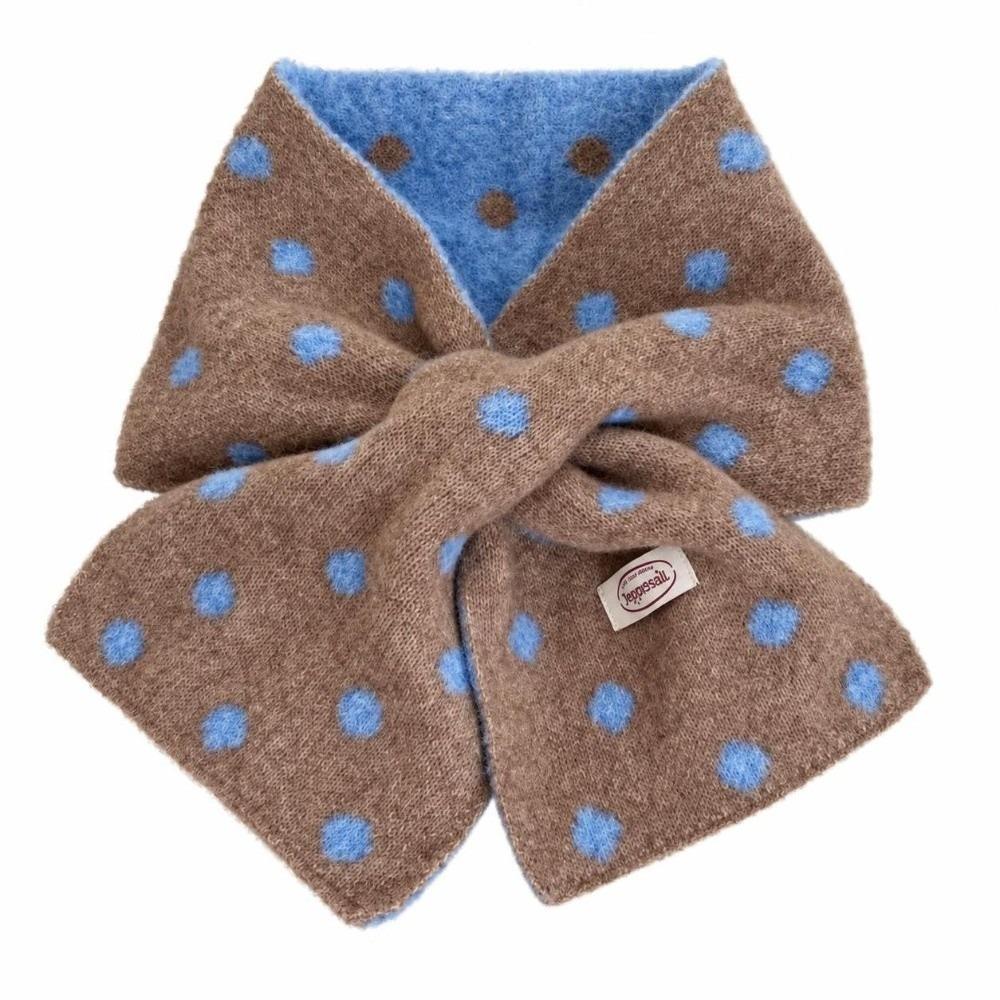 Cross Knitted Scarf Polka Dot Neck Warmer Scarf Gifts Neck Scarf for Women
