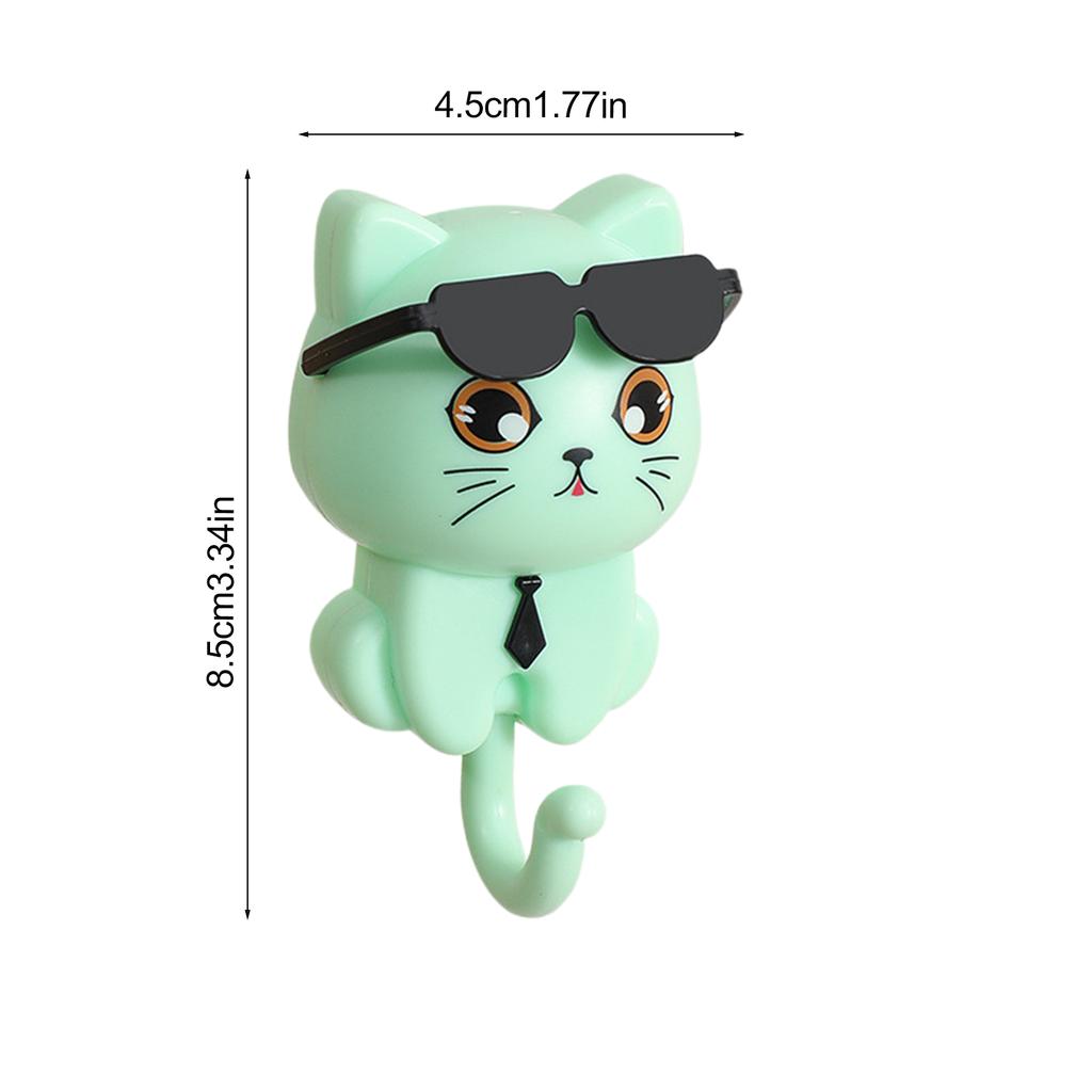 Мультяшные кошачьи крючки в солнцезащитных очках, гравитационно-индукционные котята, самоклеящиеся, вешалки для зонтов и полотенец, полки для хранения на стену