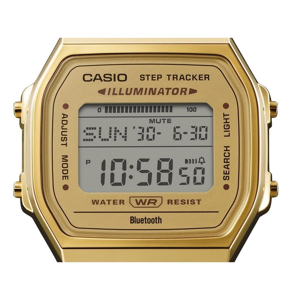 Casio Винтажный цифровой смартфон Link Gold Tone из нержавеющей стали кварцевые часы ABL-100WEG-9A унисекс