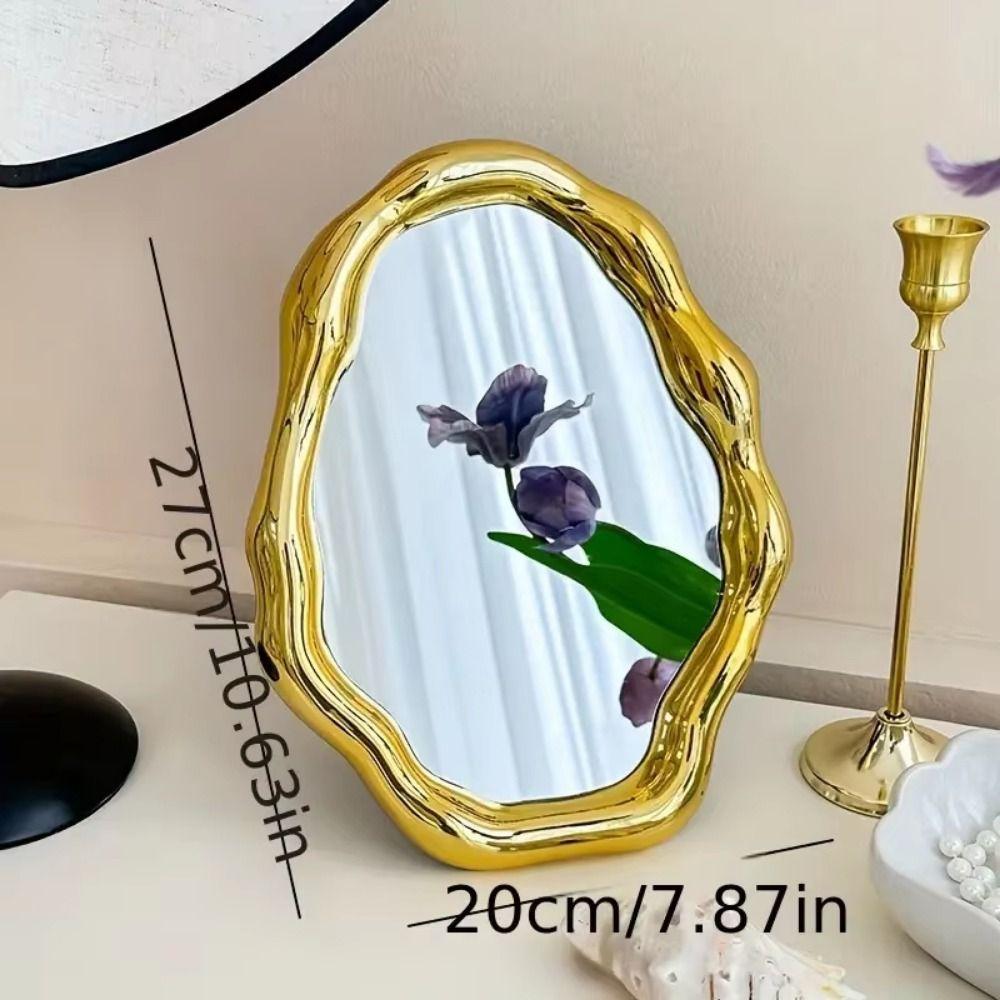 Folding Desktop Makeup Mirror Light Luxury Clouds Vanity Mirror  Home Decor