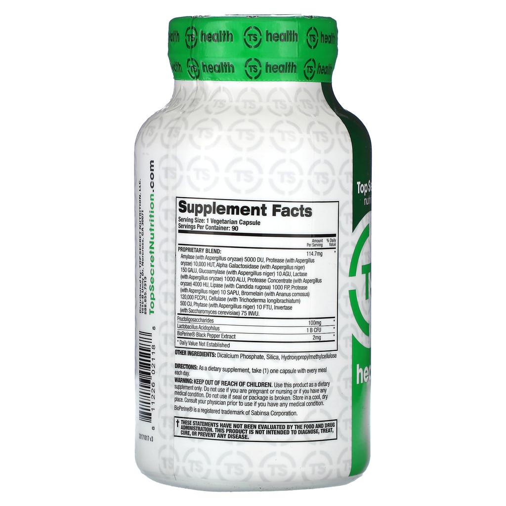 Health, Digestive Enzymes, Veggie Capsules 90