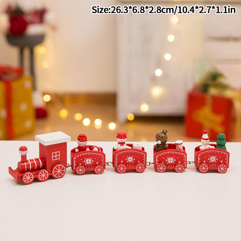 Рождественский деревянный поезд Маленький поезд Дети Рождественские украшения Игрушки Детские подарки Рождественский декор рабочего стола Новый год 2025 Подарок Navidad