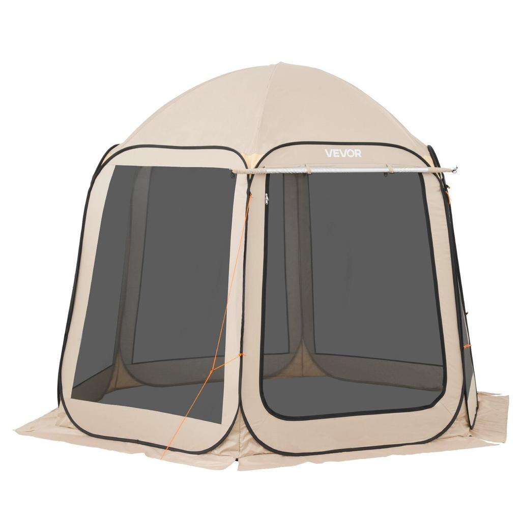 Screen House Tent, 3030 x 2650 x 2300 mm, 4-8 Person Pop Up Screen Tent with Extended Awning, Portable Screened in Canopy with Carry Bag, Netting