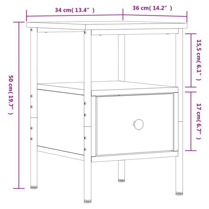 VidaXL Bedside Tables 2 Pcs Sonoma Grey 34x36x50cm Engineered Wood 826050