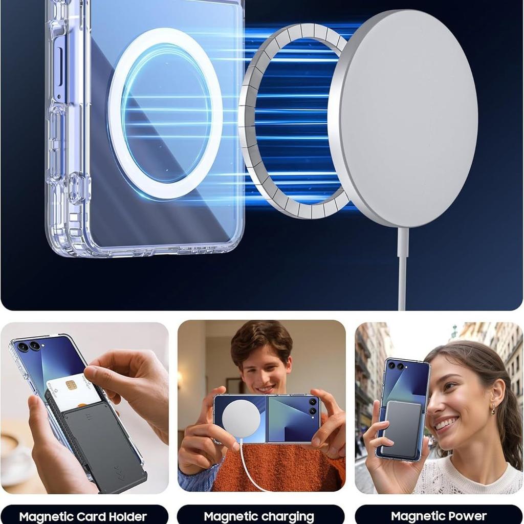 Suitable for Samsung ZFlip 20% off foldable phone case, transparent magnetic protective cover zflip7, airbag anti-drop, anti-yellowing, anti-scratch