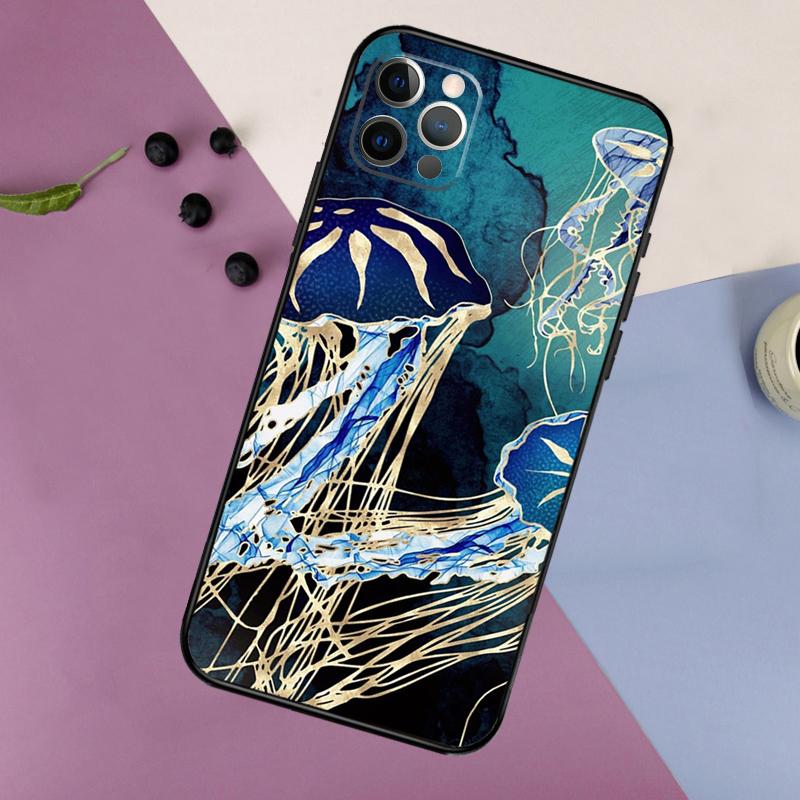Magic Jellyfish Phone Case For iPhone 16 15 13 11 12 14 17 Pro Max Air 13 mini 15 16 Plus 16e Bumper Cover